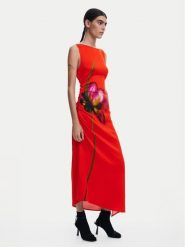 Desigual Sukienka codzienna Reims 25SWVW07 Czerwony Regular Fit. Czerwone sukienki damskie Desigual, bez wzorów, z wiskozy, bez ramiączek. Za 289.99 zł.