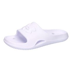 Klapki Sportowe Unisex Under Armour W Locker V Sl Us. Białe klapki damskie Under Armour, bez wzorów, z materiału, bez obcasa, bez zapięcia. Za 122.20 zł.