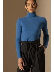 Perfect Cashmere Kaszmirowy golf "Ashley" w kolorze niebieskim rozmiar: M. Niebieskie golfy damskie Perfect Cashmere, m, bez wzorów, z kaszmiru, bez ramiączek. Za 369.82 zł.