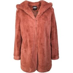 Płaszcz Damski Z Kapturem Teddy Fleece. Czerwone płaszcze damskie Urban Classics, bez wzorów, z kapturem. Za 323.99 zł.