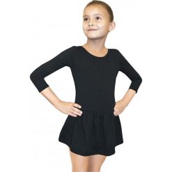 Bodysuit Girls 3/ Sleeve Leotard With Skirt r. 128. Czarne spódnice dziewczęce Gwinner. Za 59.77 zł.