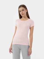 4F T-shirt regular gładki damski XS. Czarne t-shirty damskie 4F, xs, bez wzorów, z bawełny, bez kołnierzyka. Za 49.99 zł.