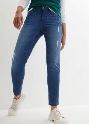 Dżinsy Boyfriend ze stretchem. Niebieskie jeansy damskie bonprix. Za 59.99 zł.