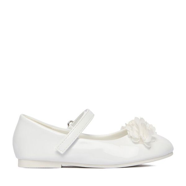 Baleriny JENNY. Białe baleriny dziewczęce Jenny, bez wzorów, bez obcasa, bez zapięcia. Za 63.99 zł.