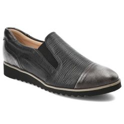 Czarne Półbuty Gamis Eleganckie Buty Damskie. Czarne półbuty damskie GAMIS, na wiosnę, bez wzorów, ze skóry, bez obcasa, bez zapięcia. Za 229.00 zł.