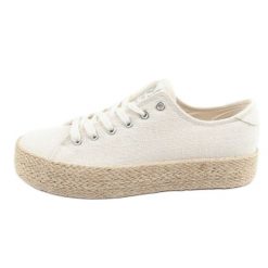 Buty Lee Cooper LCW-25-02-3284L espadryle białe beżowy. Brązowe espadryle damskie bez wzorów, z gumy, bez obcasa. Za 211.04 zł.