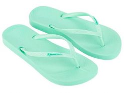 Japonki damskie Ipanema Anat. Zielone klapki damskie Ipanema, bez wzorów, z gumy, bez obcasa, bez zapięcia. Za 63.99 zł.