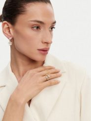 Guess Pierścionek JUBR05 104JW Złoty. Żółte pierścionki damskie Guess, ze stali. Za 207.99 zł.