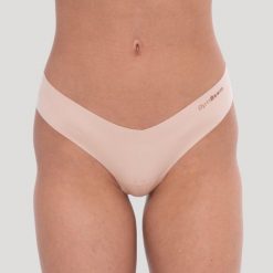 Figi damskie bezszwowe Comfy 3Pak. Brązowe figi GYMBEAM, bez wzorów, z elastanu. Za 80.90 zł.