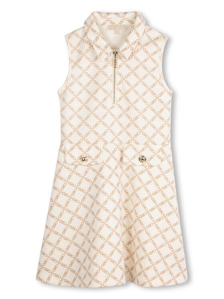 Michael Kors Sukienka codzienna R30300 D Beżowy Regular Fit. Brązowe sukienki dziewczęce Michael Kors, bez wzorów, z syntetyku, bez ramiączek, proste. Za 279.99 zł.