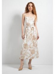 More & More Sukienka w kolorze biało-karmelowym rozmiar: 36. Białe sukienki damskie More & More, bez wzorów, z tkaniny, bez ramiączek. Za 229.46 zł.