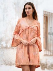 Isla Bonita by SIGRIS Sukienka w kolorze pomarańczowym rozmiar: XXL. Pomarańczowe sukienki damskie Isla Bonita by SIGRIS, bez wzorów, z bawełny, bez ramiączek. Za 110.04 zł.