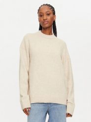 Calvin Klein Sweter J20J224636 Brązowy Regular Fit. Brązowe swetry klasyczne damskie Calvin Klein, xl, z syntetyku, bez kołnierzyka. Za 479.99 zł.