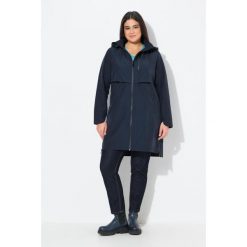 Damskie parka boczne rozcięcia na zamek kaptur kieszenie na zamek. Niebieskie parki damskie Ulla Popken, plus size, z bawełny, bez kaptura. W wyprzedaży za 639.99 zł.