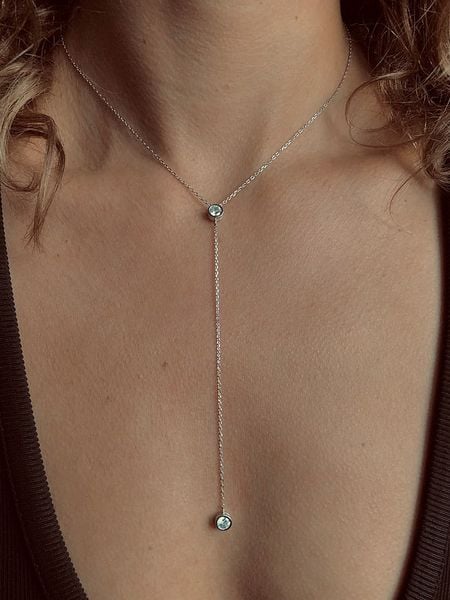 Eclat d'Argent Srebrny naszyjnik z elementem ozdobnym - dł. 40 cm rozmiar: onesize. Szare naszyjniki damskie Eclat d'Argent, z cyrkonią, srebrne. Za 82.99 zł.