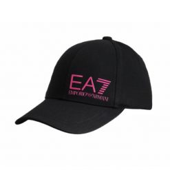 Czapka z daszkiem EA7 Emporio Armani bejsbolówka. Czarne czapki z daszkiem damskie Emporio Armani Connected, bez wzorów. Za 229.00 zł.