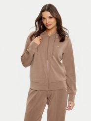 Guess Bluza V4YQ06 KCAY2 Brązowy Regular Fit. Brązowe bluzy damskie Guess, xs, z aplikacjami, z syntetyku, bez kaptura. Za 329.99 zł.