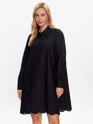 United Colors Of Benetton Sukienka codzienna 481YDV04I Czarny Regular Fit. Czarne sukienki damskie United Colors Of Benetton, bez wzorów, z bawełny, bez ramiączek. Za 149.99 zł.