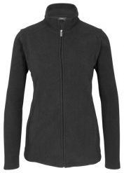 Bluza rozpinana z polaru ze stójką. Czarne bluzy damskie bonprix, bez wzorów, z polaru, bez kaptura. Za 99.99 zł.