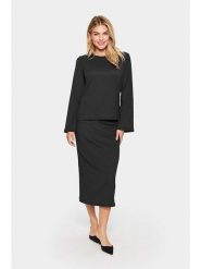 SAINT TROPEZ Bluzka w kolorze czarnym rozmiar: L. Czarne bluzki damskie Saint Tropez, l, bez wzorów, bez kołnierzyka, bez ramiączek. Za 82.64 zł.