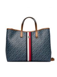 Tommy Hilfiger Torebka Th Monoplay Satchel Corp AW0AW19516 Granatowy. Niebieskie shopper bag Tommy Hilfiger, ze skóry, bez dodatków. Za 949.99 zł.