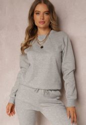 Szara Bluza Hullu. Szare bluzy damskie Renee, na jesień, l, bez wzorów, z dzianiny, bez kaptura. Za 34.99 zł.