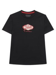 Guess T-Shirt L6RI02 K8HM4 Czarny Regular Fit. Czarne t-shirty i koszulki chłopięce Guess, z aplikacjami, z bawełny, bez kołnierzyka, bez ramiączek. Za 89.99 zł.
