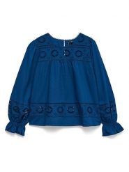Vero Moda Bluzka w kolorze granatowym rozmiar: M. Niebieskie bluzki damskie Vero Moda, m, bez wzorów, z bawełny, bez kołnierzyka, bez ramiączek. Za 155.88 zł.