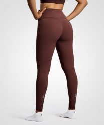 Legginsy do tenisa/padel damskie Smart z kieszenią na piłki. Brązowe legginsy damskie NORDICDOTS, bez wzorów, z materiału. Za 365.00 zł.