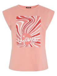 Chiemsee Koszulka w kolorze brzoskwiniowym rozmiar: S. Pomarańczowe bluzki damskie Chiemsee, s, bez wzorów, z bawełny, bez kołnierzyka, bez ramiączek. Za 21.66 zł.