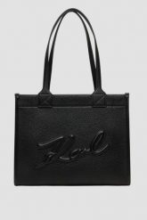 KARL LAGERFELD Czarna torebka damska Md Tote Grainy. Czarne torebki klasyczne damskie KARL LAGERFELD, ze skóry, bez dodatków. W wyprzedaży za 899.99 zł.