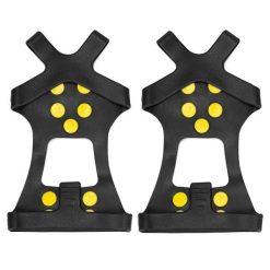 Raczki na buty turystyczne, antypoślizgowe nakładki kolce rozmiar 40-45 czarne. Czarne obuwie trekkingowe damskie Springos, bez zapięcia. Za 12.99 zł.