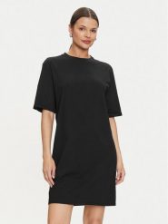 Armani Exchange Sukienka codzienna 6DYA74 YJDGZ 1200 Czarny Regular Fit. Czarne sukienki damskie Armani Exchange, bez wzorów, z bawełny, bez ramiączek. Za 179.99 zł.
