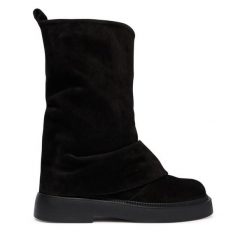 Botki Bronx. Czarne botki damskie Bronx, bez obcasa, na płaskiej podeszwie, bez zapięcia. Za 799.99 zł.