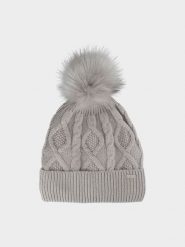 4F Czapka zimowa damska - beżowa S. Brązowe czapki damskie 4F, na zimę, bez wzorów, z polaru. W wyprzedaży za 9.99 zł.