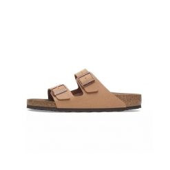 Klapki damskie Birkenstock Arizona BS. Brązowe klapki damskie Birkenstock, bez wzorów, z gumy, bez obcasa, bez zapięcia. Za 383.10 zł.