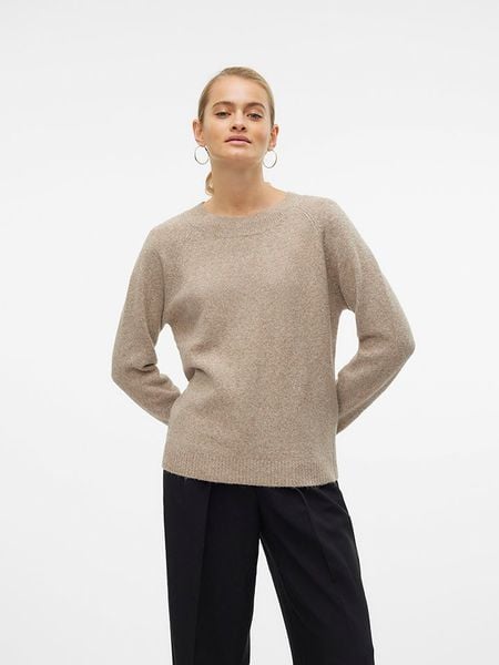 Vero Moda Sweter w kolorze beżowym rozmiar: M. Brązowe swetry klasyczne damskie Vero Moda, m, bez kołnierzyka. Za 87.40 zł.