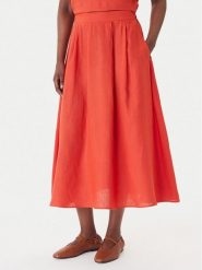 Marella Spódnica trapezowa Biada 2615101082 Czerwony Regular Fit. Czerwone spódnice damskie Marella, bez wzorów, ze lnu. Za 689.99 zł.
