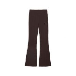 Damskie rozkloszowane legginsy Essentials z wysokim stanem PUMA. Brązowe legginsy damskie Puma, xs, bez wzorów, z bawełny. Za 129.00 zł.