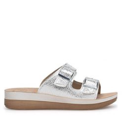 Klapki Inblu. Szare klapki damskie Inblu, bez wzorów, bez obcasa, bez zapięcia. Za 119.99 zł.