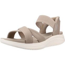 Sandały SKECHERS ULTRA FLEX 3.0 SANDAL NEV Szary. Brązowe sandały damskie Skechers, bez wzorów, z tkaniny, bez obcasa, bez zapięcia. Za 344.99 zł.