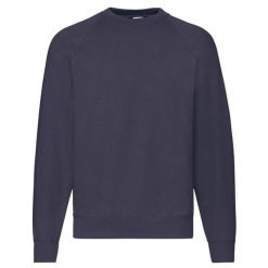 Klasyczna Bluza Raglanowa Unisex Dla Dorosłych. Niebieskie bluzy damskie Fruit of the Loom, m, bez wzorów, z bawełny, bez kaptura. Za 133.99 zł.