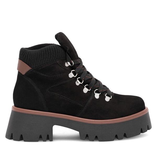 Trzewiki Lasocki. Czarne botki damskie Lasocki, bez obcasa, na płaskiej podeszwie, bez zapięcia. Za 329.99 zł.