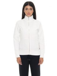 Damska zimowa bluza z zamkiem błyskawicznym i wysokim kołnierzem, linia Braid. Szare bluzy damskie LEONE 1947 APPAREL, na zimę, xl, bez wzorów, z bawełny, bez kaptura. Za 383.11 zł.