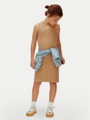 Calvin Klein Jeans Sukienka letnia LVCKSJH07G Brązowy jasny Slim Fit. Brązowe sukienki dziewczęce Calvin Klein Jeans, bez wzorów, z bawełny, bez ramiączek, proste. Za 189.99 zł.