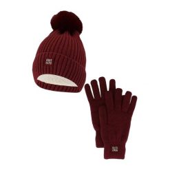 Damski Zimowy Zestaw Termiczny - Czapka + Rękawiczki - Burgundowy. Czerwone czapki damskie HEAT KEEPER, na zimę, bez wzorów, z poliesteru. W wyprzedaży za 134.32 zł.