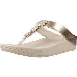 Sandały FITFLOP HALO BEAD CIRCLE Złoty. Żółte sandały damskie FIT FLOP, bez wzorów, z materiału, bez obcasa, bez zapięcia. Za 384.99 zł.