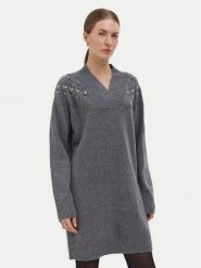 Liu Jo Sukienka dzianinowa WF6372 MS009 Szary Regular Fit. Szare sukienki damskie Liu Jo, bez wzorów, z dzianiny, bez ramiączek. Za 819.99 zł.