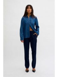 My Essential Wardrobe Spodnie w kolorze granatowym rozmiar: 46. Niebieskie spodnie materiałowe damskie My Essential Wardrobe, bez wzorów, z materiału. Za 91.77 zł.