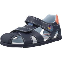 Sandały PABLOSKY 068020P Niebieski. Niebieskie sandały damskie Pablosky, bez wzorów, ze skóry, bez obcasa, bez zapięcia. Za 267.99 zł.